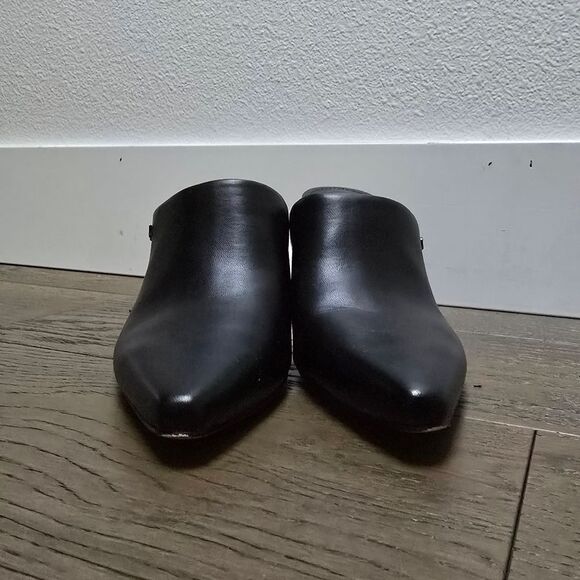 Calvin Klein Odina Sculpted Heel Pointed Toe Dress Mules in Black - Picture 5 of 13